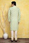Shop_Arihant Rai Sinha_Green Cotton Embroidery Floral Kurta Set _at_Aza_Fashions