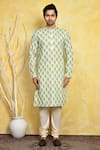 Buy_Arihant Rai Sinha_Green Cotton Embroidery Floral Kurta Set _Online_at_Aza_Fashions