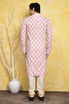 Shop_Arihant Rai Sinha_Pink Cotton Embroidery Ikat Pattern Kurta Set _at_Aza_Fashions