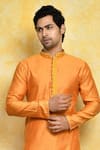 Arihant Rai Sinha_Orange Kurta Cotton Silk Woven Resham Set _at_Aza_Fashions