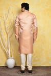 Shop_Arihant Rai Sinha_Orange Kurta Art Silk Embroidery Resham Floral And Churidar Set _at_Aza_Fashions