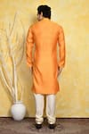 Shop_Arihant Rai Sinha_Orange Kurta Cotton Silk Woven Resham Mughal Set _at_Aza_Fashions