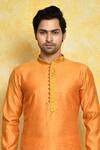 Buy_Arihant Rai Sinha_Orange Kurta Cotton Silk Woven Resham Mughal Set _Online_at_Aza_Fashions