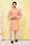 Buy_Arihant Rai Sinha_Orange Art Silk Woven Resham Fleur Kurta Set _at_Aza_Fashions