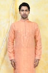 Buy_Arihant Rai Sinha_Orange Art Silk Woven Resham Fleur Kurta Set _Online_at_Aza_Fashions