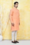 Arihant Rai Sinha_Orange Art Silk Woven Resham Fleur Kurta Set _at_Aza_Fashions