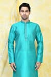 Buy_Arihant Rai Sinha_Green Art Silk Woven Resham Prism Motif Kurta Set _Online_at_Aza_Fashions