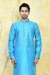 Buy Arihant Rai Sinha Blue Silk Embroidery Prism Crest Motif Resham Woven Kurta Set Online at Aza Fashions Buy_Arihant Rai Sinha_Blue Silk Embroidery Prism Crest Motif Resham Woven Kurta Set _Online_at_Aza_Fashions