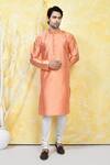 Buy_Arihant Rai Sinha_Orange , Satin Embroidery Crest Bloom Motif Resham Woven Kurta Set 