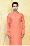 Buy_Arihant Rai Sinha_Orange Cotton Silk Plain Solid Kurta Set_Online_at_Aza_Fashions