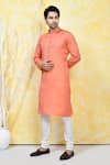 Buy_Arihant Rai Sinha_Orange Cotton Silk Plain Solid Kurta Set