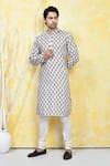 Buy_Arihant Rai Sinha_Multi Color Rayon Print Vintage Fleur Motif Kurta Set _at_Aza_Fashions