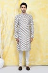 Shop_Arihant Rai Sinha_Multi Color Rayon Print Vintage Fleur Motif Kurta Set _Online_at_Aza_Fashions