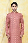 Buy_Arihant Rai Sinha_Multi Color Rayon Print Leaf Swerve Kurta Set _Online_at_Aza_Fashions