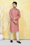 Buy_Arihant Rai Sinha_Multi Color Rayon Print Leaf Swerve Kurta Set 