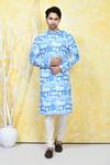 Buy_Arihant Rai Sinha_Blue Cotton Mix And Match Print Kurta Set_at_Aza_Fashions