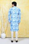 Shop_Arihant Rai Sinha_Blue Cotton Mix And Match Print Kurta Set_at_Aza_Fashions