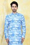 Buy_Arihant Rai Sinha_Blue Cotton Mix And Match Print Kurta Set_Online_at_Aza_Fashions