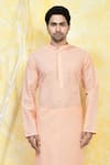 Shop_Arihant Rai Sinha_Orange Cotton Embroidery Resham Pinwheel Craze Kurta Set _Online_at_Aza_Fashions