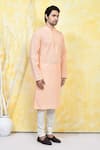 Arihant Rai Sinha_Orange Cotton Embroidery Resham Pinwheel Craze Kurta Set _at_Aza_Fashions