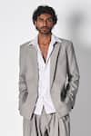 Buy_431-88 by Shweta Kapur_White Cotton Striped Pattern Luner Shirt _at_Aza_Fashions