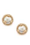 Buy_Aulerth X JJ Valaya_Gold Plated Engineered Stones Opaline Studs _at_Aza_Fashions