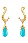 Buy_Aulerth X JJ Valaya_Gold Plated Engineered Stones Odeta Drop Dangler Earrings _at_Aza_Fashions