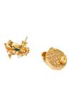 Shop_Aulerth X JJ Valaya_Gold Plated Engineered Stones Odeta Embellished Stud Earrings_at_Aza_Fashions