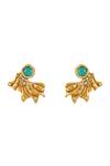 Buy_Aulerth X JJ Valaya_Gold Plated Engineered Stones Opaline Miniature Carved Earrings _at_Aza_Fashions