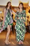 Buy_Style Junkiie_Green Crepe Printed Ikat Straight Pant  _Online_at_Aza_Fashions