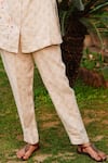 Buy_Linen Bloom_Beige 100% Linen Printed Star Pant_Online_at_Aza_Fashions