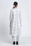Shop_Jayati Goenka_White Cotton Block Print Diamond Robe Shawl Collar Pant Set _at_Aza_Fashions