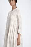 Shop_Jayati Goenka_White Cotton Block Print Diamond Robe Shawl Collar Pant Set _Online_at_Aza_Fashions