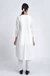 Shop_Jayati Goenka_White Cotton Plain Robe Shawl Collar Pintuck Pant Set _at_Aza_Fashions