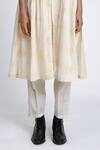 Shop_Jayati Goenka_White Cotton Block Print Geometric Robe Shawl Collar Pant Set _Online_at_Aza_Fashions