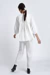 Shop_Jayati Goenka_White Cotton Plain Round Neck Top And Pant Set _at_Aza_Fashions