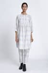 Jayati Goenka_White Cotton Block Print Diamond Round Tunic And Trouser Set _Online_at_Aza_Fashions