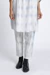 Buy_Jayati Goenka_White Cotton Block Print Diamond Round Tunic And Trouser Set _Online_at_Aza_Fashions