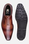 Shop_HATS OFF ACCESSORIES_Brown Solid Genuine Leather Oxford Shoes _at_Aza_Fashions