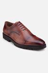 Buy_HATS OFF ACCESSORIES_Brown Solid Genuine Leather Oxford Shoes _Online_at_Aza_Fashions