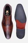 Shop_HATS OFF ACCESSORIES_Brown Plain Genuine Leather Oxford Shoes _at_Aza_Fashions