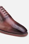 Shop_HATS OFF ACCESSORIES_Brown Plain Genuine Leather Oxford Shoes _Online_at_Aza_Fashions