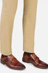 Buy_Hats Off Accessories_Brown Solid Monk Strap Shoes _at_Aza_Fashions