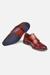 Hats Off Accessories_Brown Solid Monk Strap Shoes _at_Aza_Fashions