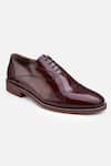 Buy_HATS OFF ACCESSORIES_Red Genuine Leather Solid Oxford Shoes _Online_at_Aza_Fashions