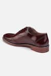 Shop_HATS OFF ACCESSORIES_Red Genuine Leather Solid Oxford Shoes _Online_at_Aza_Fashions