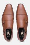 HATS OFF ACCESSORIES_Brown Solid Genuine Leather Monk Strap Shoes _at_Aza_Fashions