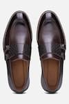 Buy_Hats Off Accessories_Brown Plain Genuine Leather Monk Strap Shoes _Online