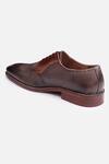 Hats Off Accessories_Brown Plain Genuine Leather Oxford Shoes _at_Aza_Fashions