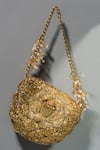 Buy_Doux Amour_Gold Embroidered Mini Clutch _at_Aza_Fashions
